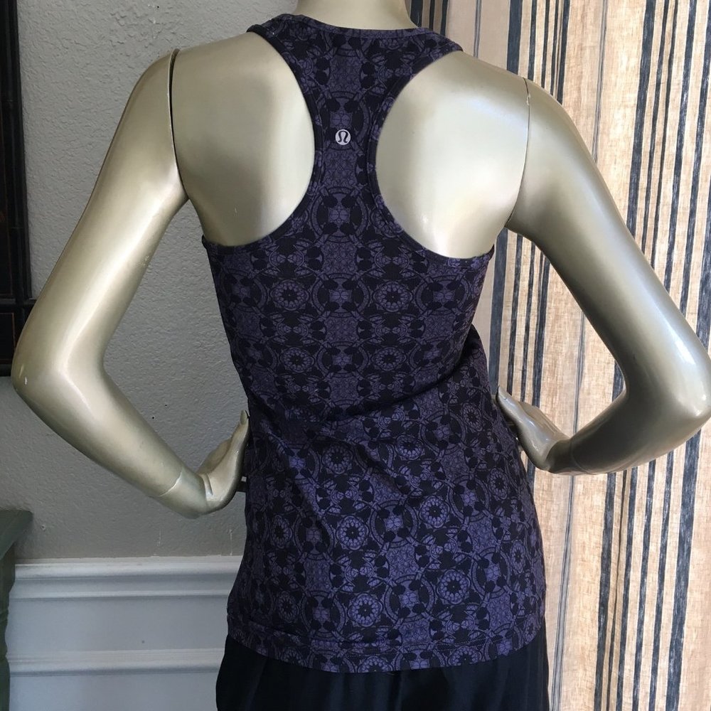 lululemon athletica Purple and Black Patterned Racerback Tank Top - Picture 6 of 7